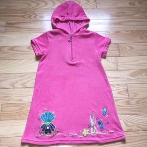 Girl’s Hooded Terry Zip Swim Cover Up